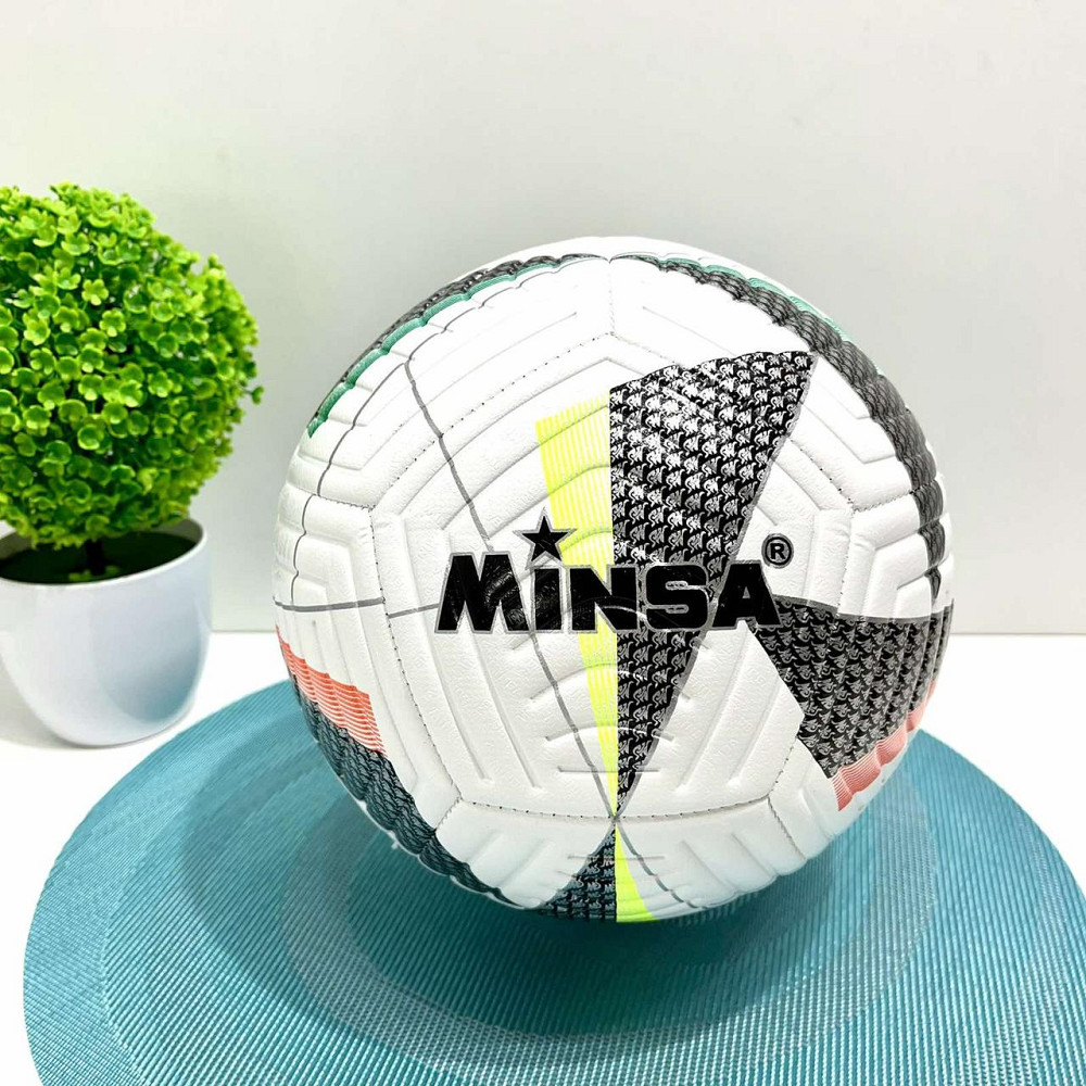 М'яч футбольний розмір 5 400-420г TPE термопластичний еластомер Біло-сірий (MS 4295) Чернігів - фото 3