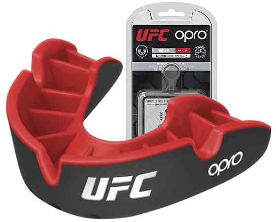 Капа боксерська OPRO Silver UFC Hologram Black/Red (art.002259002) Кам'янське