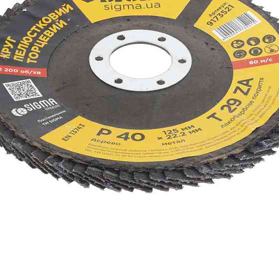 Sigma Круг лепестковый торцевой Т29 (конический) ZA Ø125мм P40 SIGMA (9173521) Киев