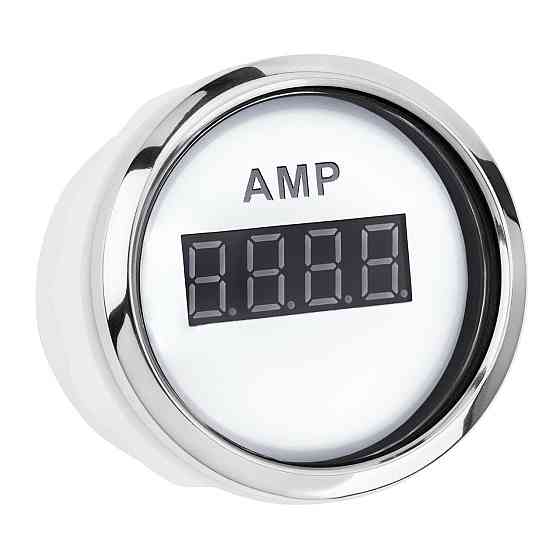 Цифровий амперметр З ЗМІТЕЛЕМ I GAUGE 52MM з функцією попередження (білий) LED-дисплей Київ