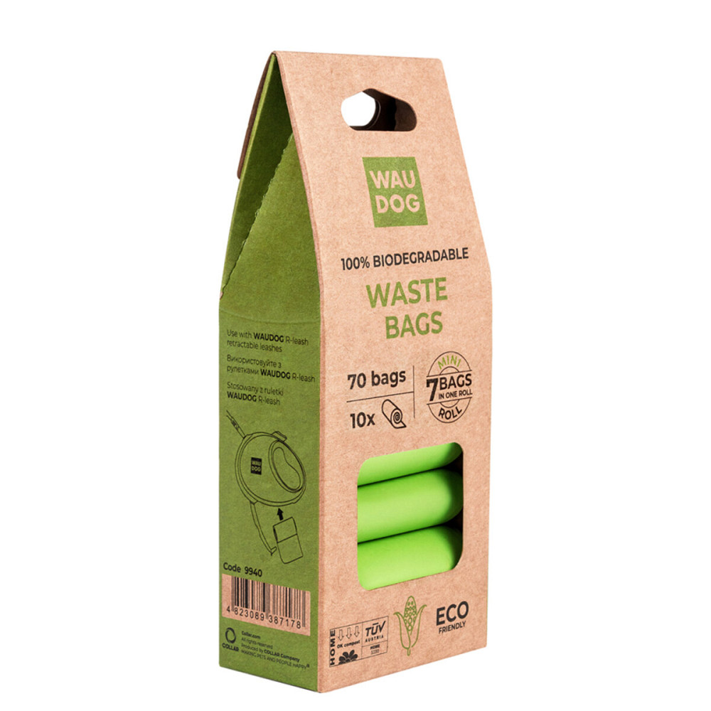 Биоразлагаемые пакеты WAUDOG для уборки за животными, МИНИ, 20х25 см, уп. 10 рул (70 шт) Киев - изображение 2