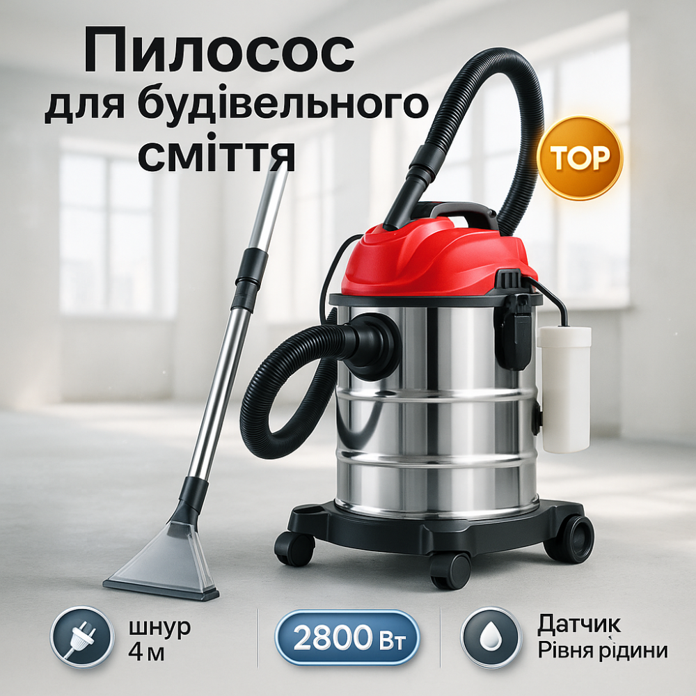 Промышленный пылесос Boxer BX-3233 для влажной и сухой уборки 2800Вт MW-67 Львов - изображение 4