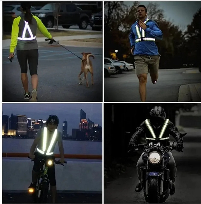 Светоотражающий регулируемый ремень для детей и взрослых с 145 до 200 см салатовый Киев - изображение 3