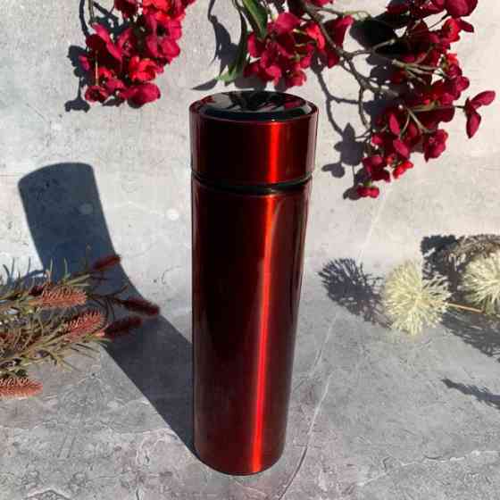 Термос с индикатором температуры 0.5 л, Красивый небольшой термос, Термокружка для автомобиля GF-70 Львов