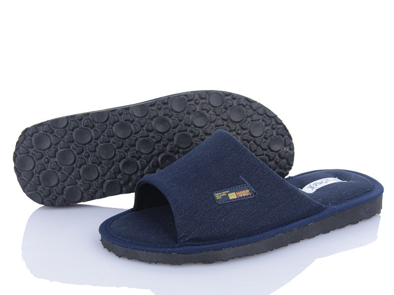 Тапочки теплі чоловічі домашні PaGo відриті з легкою підошвою "Класик" сині джинс 45 Одеса - фото 4