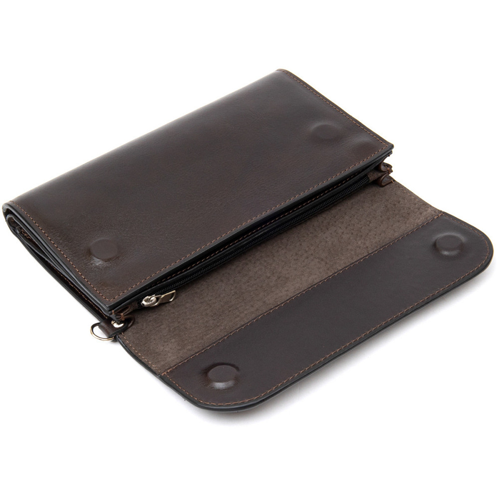 Чоловічий клатч з натуральної шкіри GRANDE PELLE 11426 Коричневий Київ - фото 3