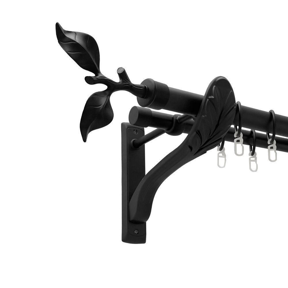 Карниз Orvit Листок Троянди металевий дворядний ретро гладка труба кільце металеве Чорний Оксамит 25\19 мм 200 см (00-00018201) Львів - фото 1