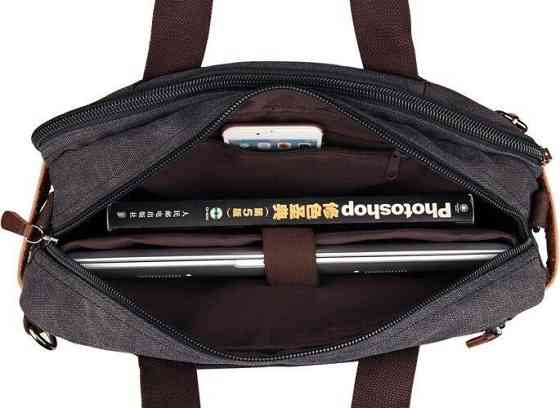 Сумка мужская Vintage 14480 трансформер Серая Киев