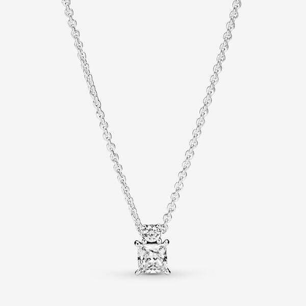 Срібне намисто Pandora з кулоном Блискуче коло і квадрат 390048C01 Київ - фото 1