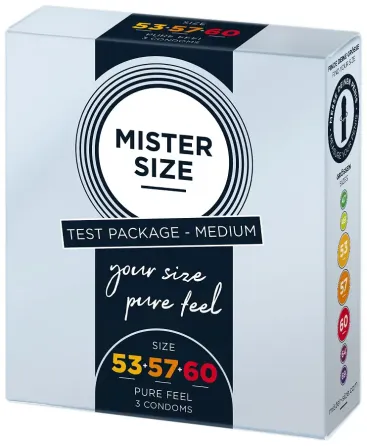 Набір презервативів Mister Size - pure feel - 53–57–60 (3 condoms), 3 розміри, товщина 0,05 мм Львів