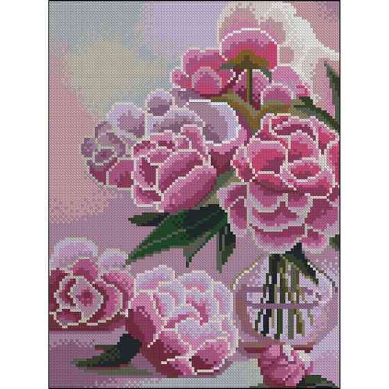 Алмазна мозаїка без підрамника "Рожеві півонії" ZAV3040-44, 30х40 см Вінниця