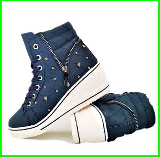 Жіночі Снікери Кросовки на Танкетці Сині Слітони Мокасини на Платформі (розміри: 37,38,39) Дніпро