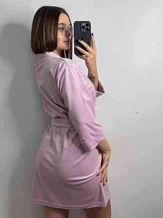 Халат жіночий велюровий під пояс Пудра S Харків