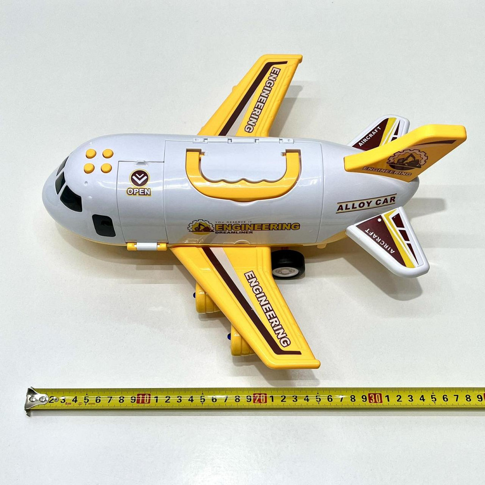 Літак вантажний звук підсвічування парогенератор інерція гумові колеса масштаб 1:64 Жовтий (660 A-311) Чернігів - фото 10