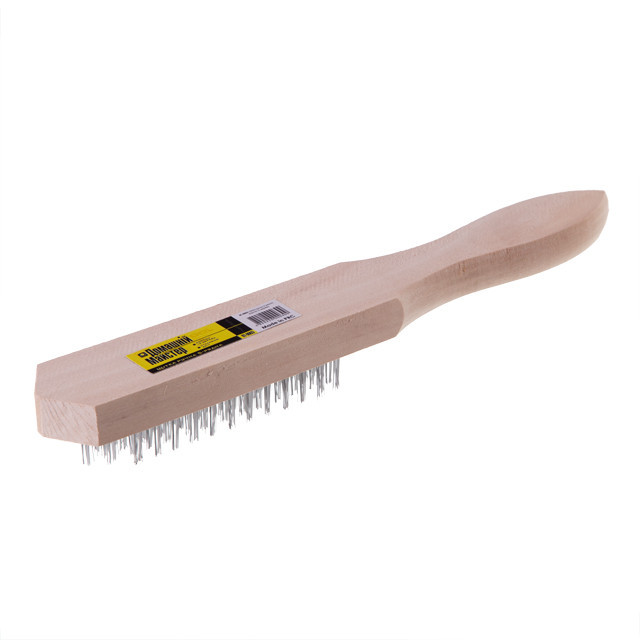Щітка ручна, 5-рядна, корпус із дерева, cталевий дріт INTERTOOL BT-0003 Київ - фото 1