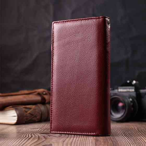 Современный кошелек-клатч для стильных женщин из натуральной кожи ST Leather 22534 Бордовый Киев