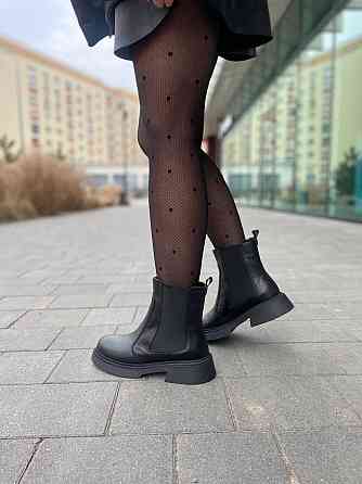 Edan Instruments Черевики жіночі EDAN чорні шкіра натуральна зима висота 15 см (5693) Коломия