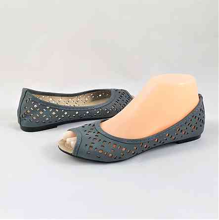 .Жінні Літні Балетки з відкритим Носиком Сірі Мокасини Туфлі (розміри: 36,37,38,39) — 05-3 Дніпро