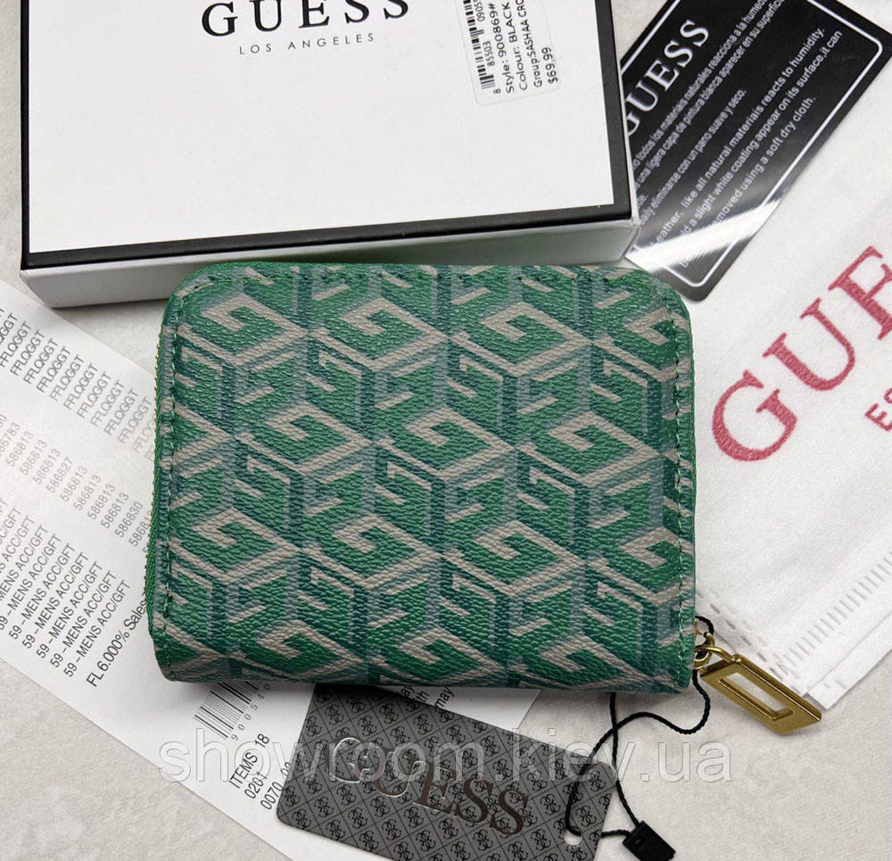 Жіночий маленький гаманець Guess (7594-1) green Київ - фото 4