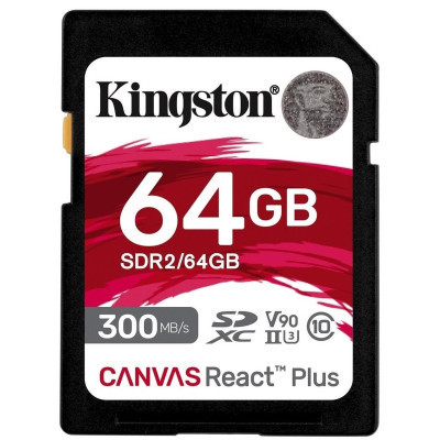 Карта пам&apos;яті Kingston 64GB class 10 UHS-II U3 Canvas React Plus (SDR2/64GB) Вінниця - фото 1
