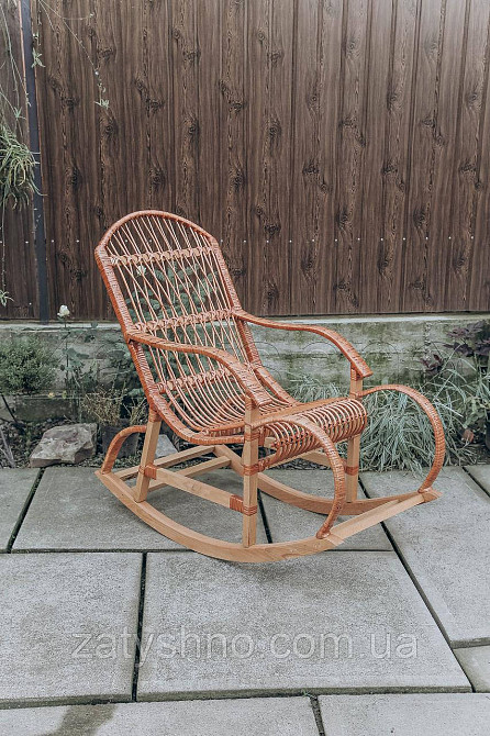 Кресло качалка плетеное удобное | кресло-качалка плетеное для дачи | кресло качалка плетеное кресло Киев - изображение 2
