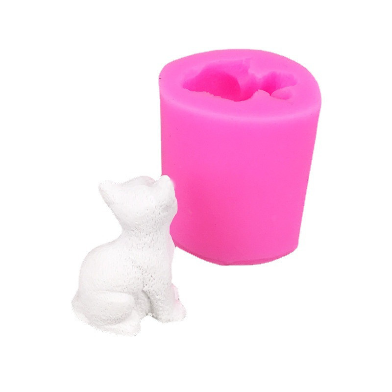 Молд силиконовый кот 40 на 50 на 30 мм розовый Киев - изображение 5