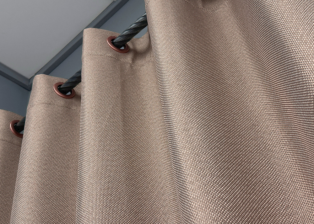 Комплект штор на люверсах VR-Textil Льон-блекаут Льон Мішковина № 1069ш Пудровий 150х250см 2 шт (37-0192) Київ - фото 8