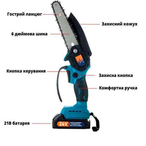 Садовая аккамуляторная пила 6