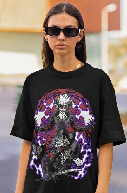 Футболка з аніме принтом Чорна конюшина оверсайз (S/M/L) Чорний AnimeJ0872 Дніпро - фото 4