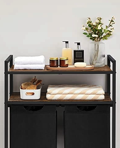 Кошик для білизни Leobert Costway 92 л з 2 полицями в стилі Loft Київ - фото 3