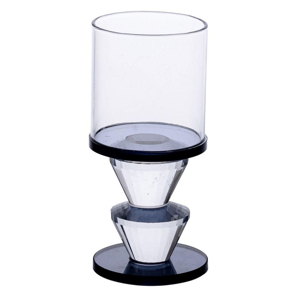 Підсвічник скляний 6×13 см на одну свічку підсвічник келих на ніжці декоративний Сірий HP-4-20M Київ - фото 1