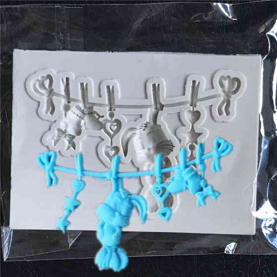 Молд силиконовый Заяц маленький 75 на 54 мм серый Киев