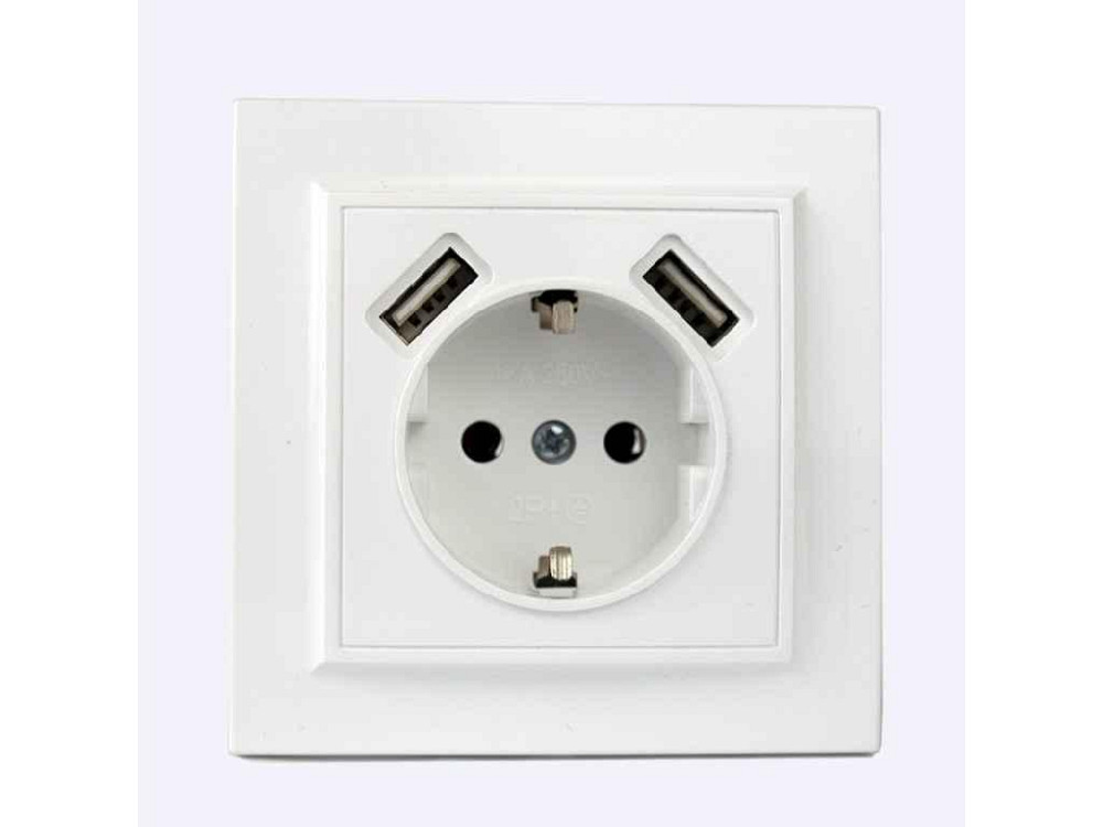 Розетка USB двойная розетка с/из 2A, 16 А Enzo Белый EH-5321 ТМ ELECTROHOUSE Sollmir Киев - изображение 1