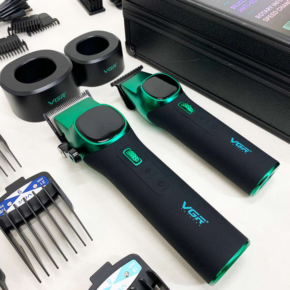 Електрична машинка для стрижки побутова VGR V-885 S2 GREEN, Машинка для стрижки від акб TW-64 Івано-Франківськ - фото 5