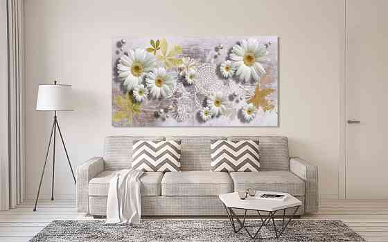 Картина холст в гостиную / спальню   Квіти Ромашки   MLP_348 70x140 см Киев