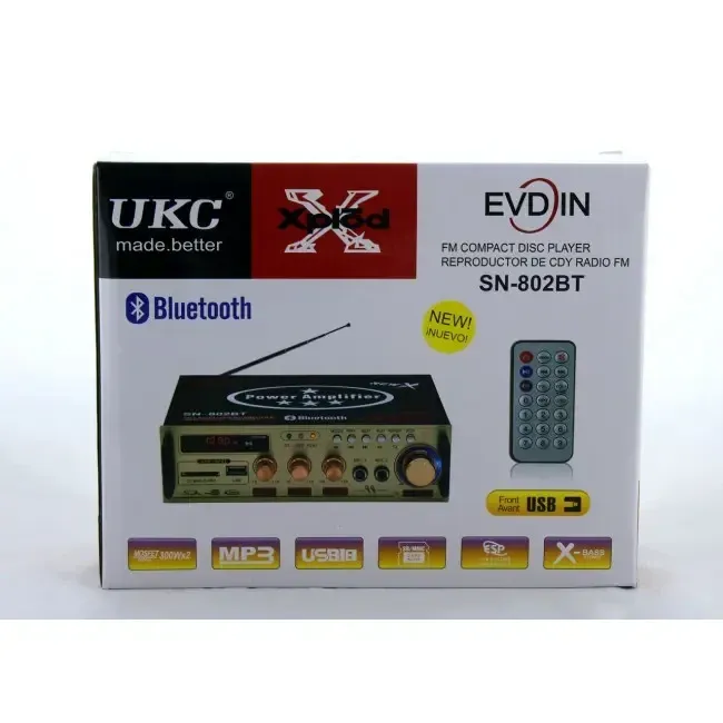 Усилитель UKC AMP 802 BT / Усилитель звука / FM USB Блютуз + Караоке / Усилитель с Bluetooth Киев - изображение 3