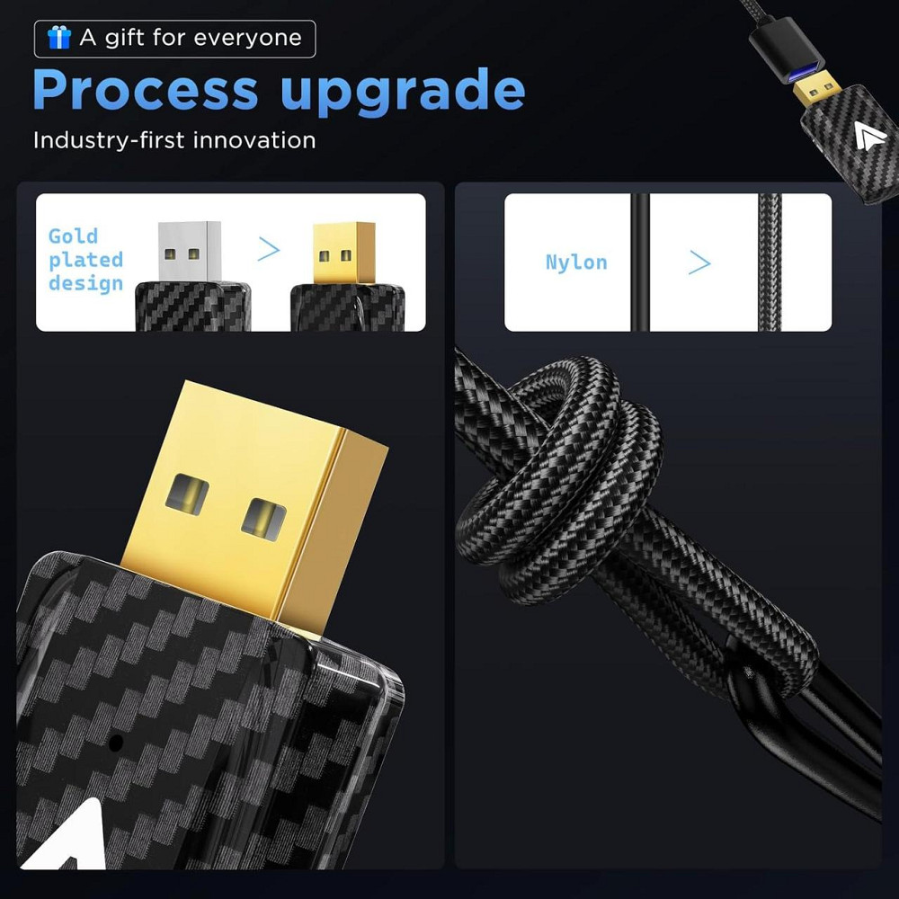 Бездротовий адаптер Android Auto для авто з 2017 року, перехідник з дротового Android Auto USB-A, USB-C, донгл для перетворення Київ - фото 6