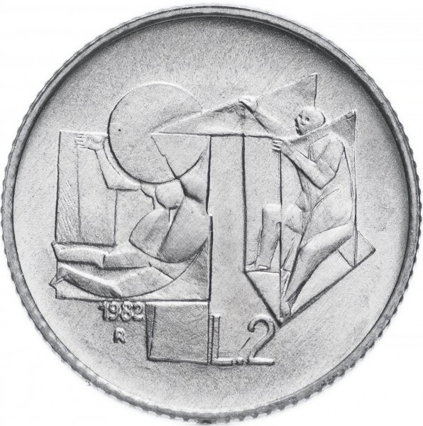 Монета 2 лиры. 1983 год, Сан-Марино.UNC Полтава - изображение 1