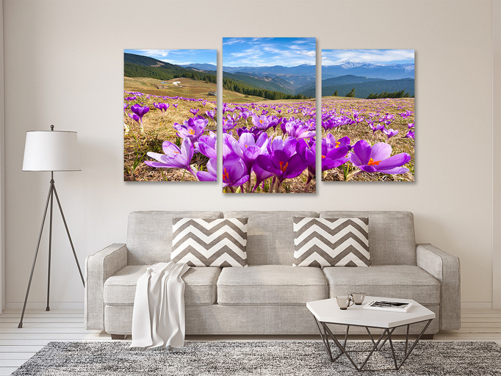 Модульная картина в гостиную / спальню  Гірський Шафран Art-658_3 100x150 см Киев - изображение 2