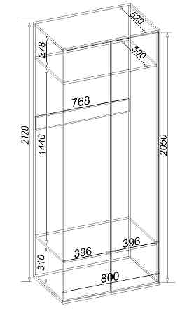 Шафа для одягу Hugo H-1, Антрацит, 800/520/2120 Львів