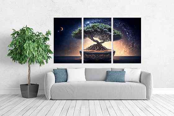 Модульная картина в гостиную / спальню  Дерево Бонсай    ART-099_3A Киев