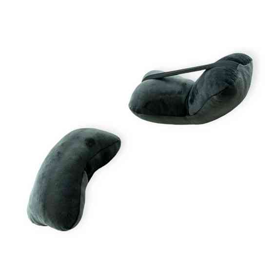 Подушки шиї на підголівник (2шт) читсті, 250х170мм, велюр темно-сірі для Мукачево