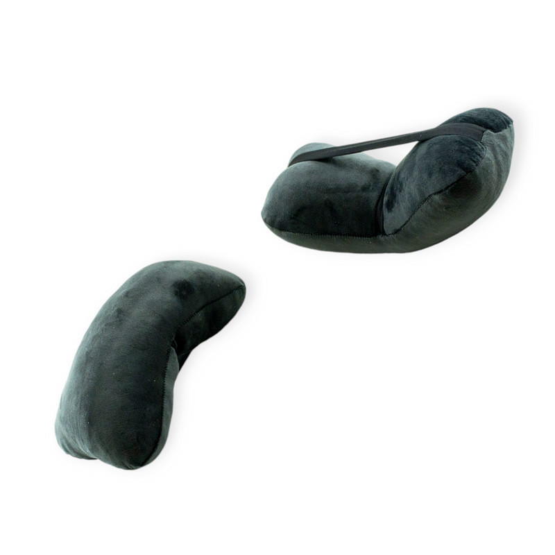 Подушки шиї на підголівник (2шт) читсті, 250х170мм, велюр темно-сірі для Мукачево - фото 1