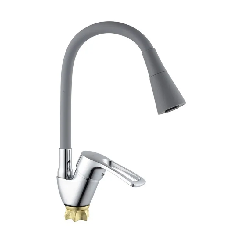 Змішувач для кухні з силіконовим виливом Champion YUB 011-181 (Nut) Refl.Grey (MI6422) Київ - фото 1