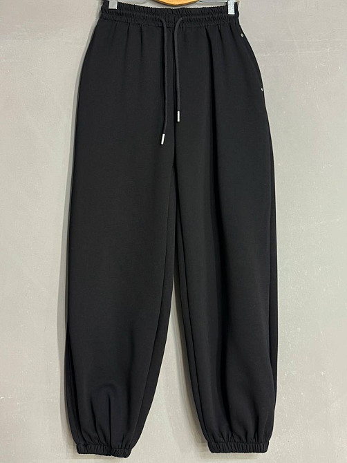 Штаны женские A-N 27090 джогеры спортивные на резинке трикотажные черные, черный, M Киев - изображение 6