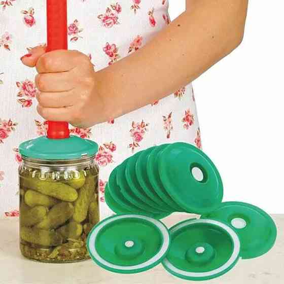 Вакуумні кришки для консервації та довгого зберігання продуктів 9шт + насос, ВАКС / Ручна вакуумна система Київ