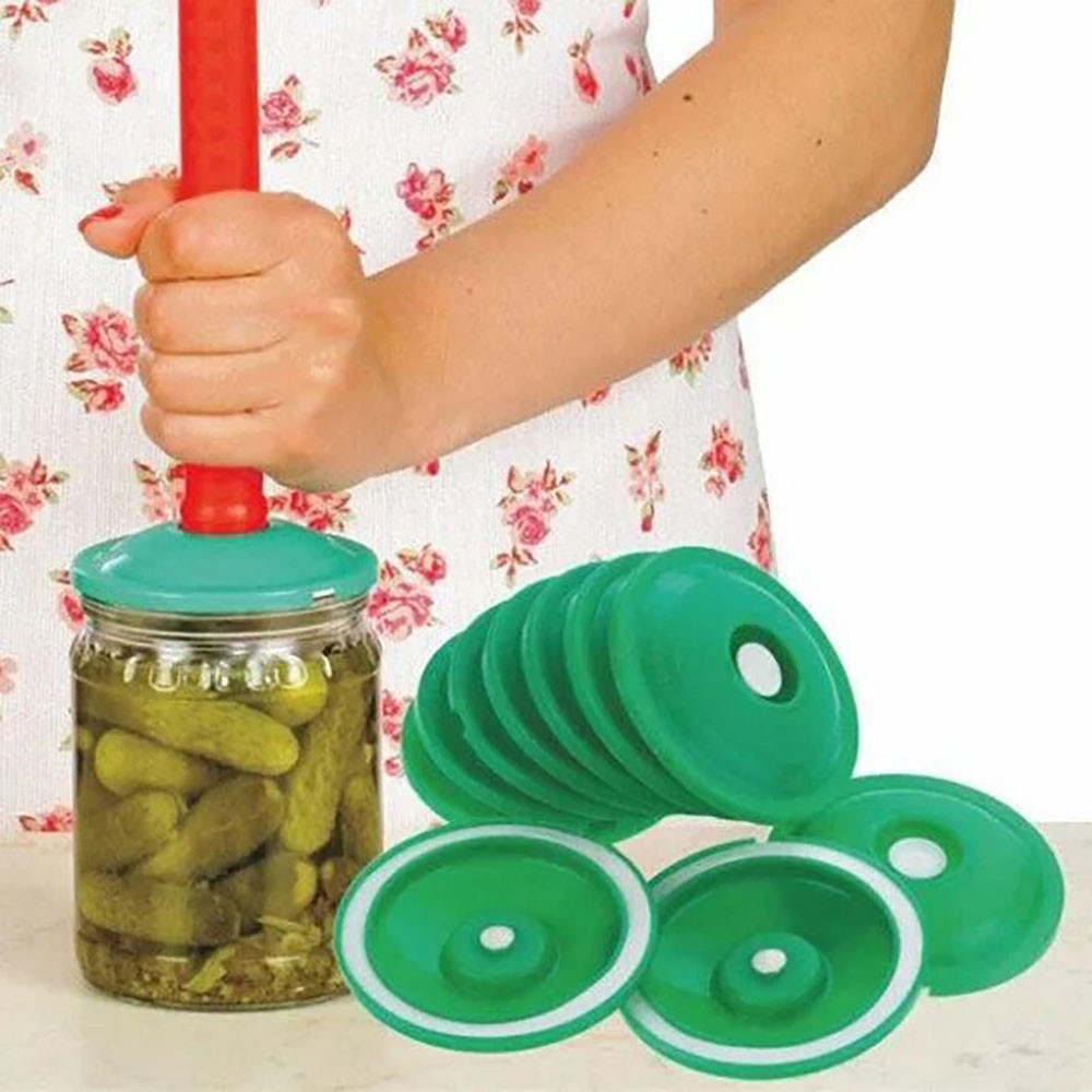 Вакуумні кришки для консервації та довгого зберігання продуктів 9шт + насос, ВАКС / Ручна вакуумна система Київ - фото 4