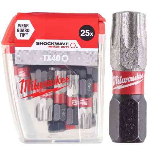 Біта SHOCKWAVE MILWAUKEE, TX40, 25мм, (25шт) Одеса