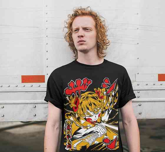 Футболка аниме Истребитель демонов оверсайз (S/M/L) Черний AnimeJ1008 Днепр