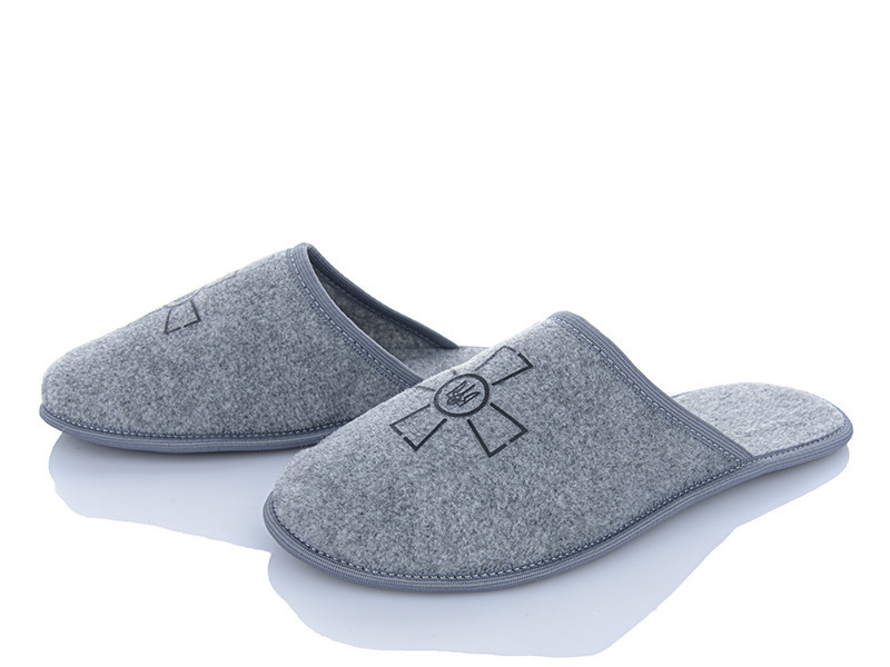 Тапочки мужские серые закрытый носок тм 